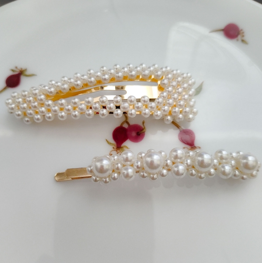 Fairycore Victorian Faux Pearl Hair Clips
